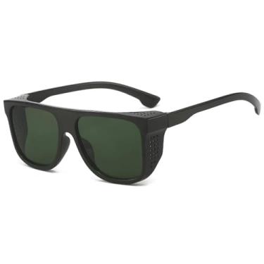 Imagem de Óculos de sol com armação punk, feminino, masculino, vintage, moderno, esportivo, para atividades ao ar livre, pesca, UV400 (preto, verde)