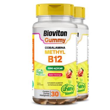 Imagem de Gummy Vitamina B12 Unilife 30 Gomas Morango 2 Unidades