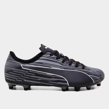 Imagem de Chuteira Campo Puma Rápido III Unissex, Preto, Cinza, 42
