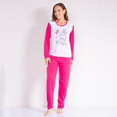 Imagem de Pijama Sophia Calça e Blusa Manga Longa Liso Feminino-Feminino