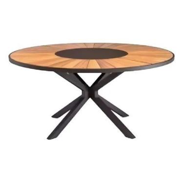 Imagem de Mesa Tampo De Madeira C/ Centro Fixo De Alumínio 200cm - Universe