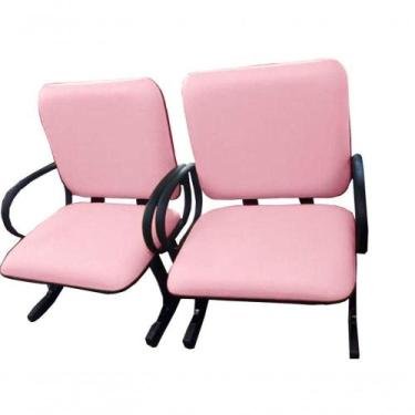 Imagem de 02 Cadeiras Para Escritório Para Obesos Até 250kg Rosa - DESIGN OFFICE