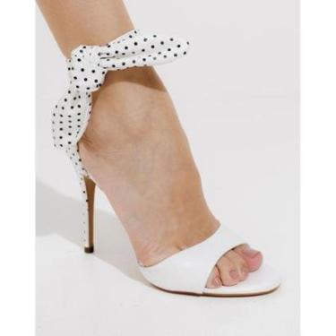 Imagem de Sandália Salto Alto em Couro Branco e Petit Poá Cecconello-Feminino