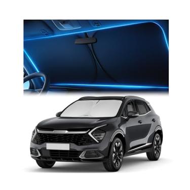 Imagem de Para-brisas para Kia Sportage 2023 2024 2025 2026 - Tecnologia inovadora sem passagem de luz, recorte espelhado, bloqueia 99% dos raios UV, resistente ao desbotamento, para-sol esportivo fácil de