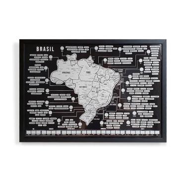 Imagem de Mapa Do Brasil Raspadinha Grande Com Moldura Preta 73X50