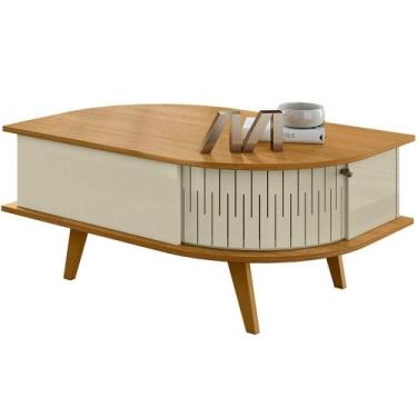 Imagem de Mesa De Centro índia 2 Portas 90x60 Cm Cumaru/opala - MADETEC MOVEIS