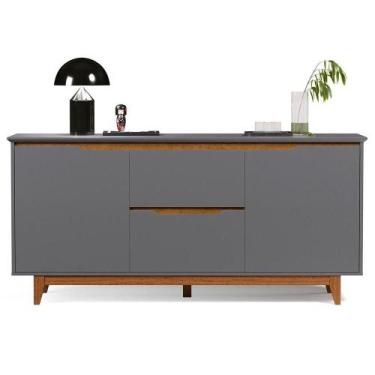 Imagem de Buffet Aparador 2 Portas E 2 Gavetas Flop Cinza - EJ MÓVEIS