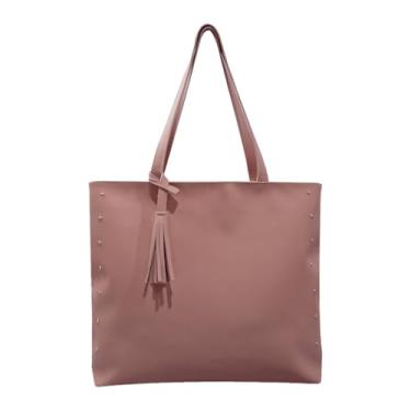 Imagem de Bolsa Sacola Feminina Grande De Ombro Universitária Reforçada (Rose)