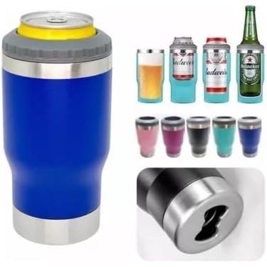 Imagem de Copo Térmico Longneck e Lata 400ml Inox Tampa Removível – Isolamento Térmico Bebidas Geladas e Quentes – Portátil e Resistente