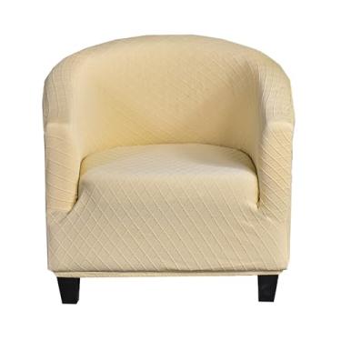 Imagem de CRFATOP Capa macia para cadeira de clube, capa elástica para cadeira de barril, jacquard, capas redondas para sofá, poltrona, elastano, protetor de móveis removível para sala de estar, C16