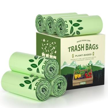 Imagem de AYOTEE Sacos de lixo compostáveis com 150 unidades, saco de lixo de 3 galões, pequenos sacos de compostagem para caixa de bancada, saco de composto biodegradável sem cheiro, forro de sucata de