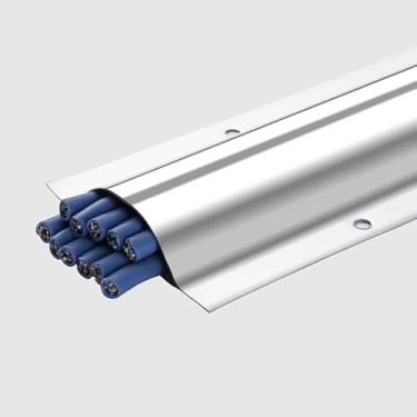 Imagem de Tampas De Cabo De Aço Stailess, 1 M Log Wire Chaels Para Esconder Fios Cabos De Parede De Piso Maagemet Kit Para Power Telephoe Lie, Protetor De Cabo Externo Idoor, Silver, W 5.3cm/2.1in