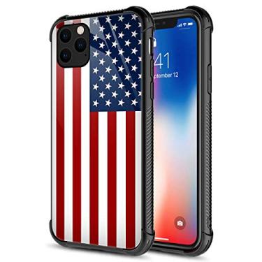 Imagem de CARLOCA Capa compatível com iPhone 12 Pro Max, bandeiras americanas vermelhas e azuis para iPhone 12 Pro Max, capa antiarranhões com design gráfico à prova de choque