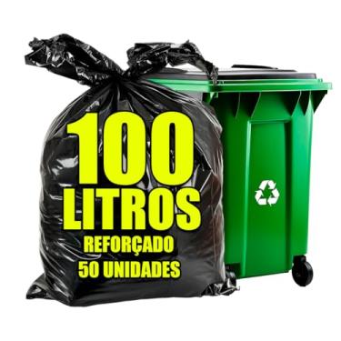 Imagem de Saco De Lixo 100 Litros Reforçado 50 Unidades Grande Preto Resistente Forte Pacote Lixex Sacos para Lixo