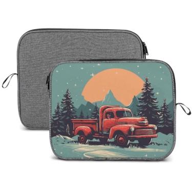 Imagem de Capa para laptop, impermeável, resistente a choques, bolsa protetora para notebook, leve, paisagem suburbana, caminhão, viagem, estojo compatível com laptop de 13 a 14 polegadas