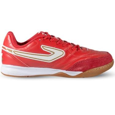 Imagem de Chuteira Futsal Topper Prisma Indoor Leve Antiderrapante Unissex Costurado Quadra Futebol de Salão Profissional Resistente Leve Confortável Masculino Feminino Adulto Juvenil 4 Cores Colorida (Vermelho, BR, Adulto, Numérico, 38)