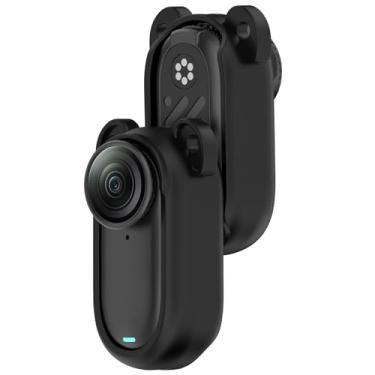 Imagem de Disscool Pulseiras de substituição ajustáveis compatíveis com Insta360 GO3S/GO3/GO2 Pulseira de silicone confortável com alça de liberação rápida acessórios para câmera (preto)