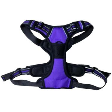Imagem de Peitoral Coleira Super Reforçada Refletiva C/Regulagem Cachorro Grande e Médio Porte(Roxo,G (L))
