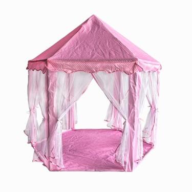 Imagem de Tenda Infantil para Meninas e Meninos Castelo de Princesa e Principe para Uso Interno e Externo (Rosa)