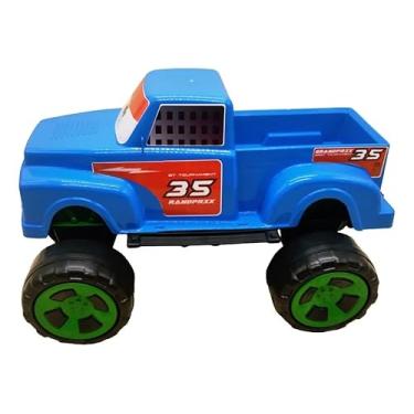 Imagem de Caminhonete Pickup Monster Carrinho de Brinquedo, Grande 37 cm, Roda Livre, BG Plas (AZUL)