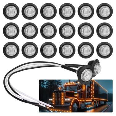 Imagem de (Pacote com 20) TMH 3/4 polegadas Lentes transparentes Âmbar LED Luzes Marcadoras de Bala de Liberação de LED, Luzes de Marcação de LED Laterais para Reboque Caminhão RV Car Bus Van