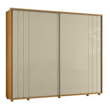 Imagem de Guarda-roupa Casal Dalí Ripado Com Escada 2 Portas 8 Gavetas - 7 Decor Cumaru E Opala