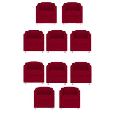 Imagem de Kit 10 Poltronas Bia Decorativa Reforçada Recepção Clinica Salão Sala De Estar Suede