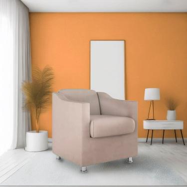 Imagem de Poltrona Bia Decorativa Reforçada Recepção Clinica Salão Sala De Estar Suede