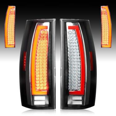 Imagem de Par de luzes traseiras de LED adequado para Chevy Suburban 1500 2500, para Tahoe, para GMC Yukon XL 1500 2500 Pickup 2007-2013 (não serve para porta de celeiro e modelos híbridos), conjunto de luzes