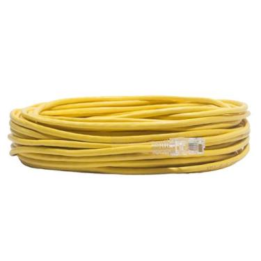 Imagem de Cabo de Rede CAT5e 15 Metros 15m amarelo UTP Ethernet Crimpado Pronto 