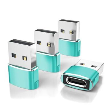 Imagem de Elebase Adaptador para Apple Watch Ultra 3, adaptador USB para USB C, pacote com 4, conversor de carregador tipo C fêmea para macho para iWatch Series 8 7, iPhone 17 16 15 14 Pro Plus Max, Airpods 4