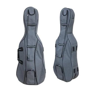 Imagem de WUQIMUSC Bolsa Para Violoncelo Wuqimusc, Tamanho 4/4, Exterior Em Nylon, Acolchoamento Espuma De 20 Mm Espessura, Alças Ajustáveis, Vários Bolsos, Armazenamento Frontal Acessórios, Bolso Traseiro Pa