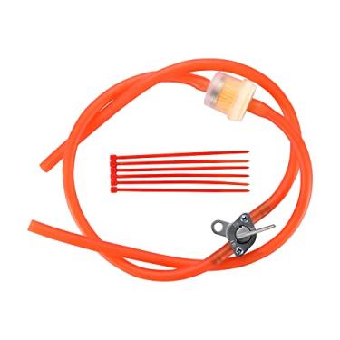 Imagem de GOOFIT Mangueira de tubo de combustível de 5 mm de diâmetro interno filtro de combustível interruptor de combustível para quadriciclo sujeira moto desempenho vermelho