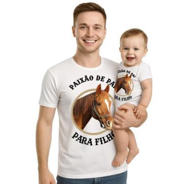 Imagem de Tal Pai Tal Filho Com Camiseta e Body de Bebê - Calupa, adulto G - bod