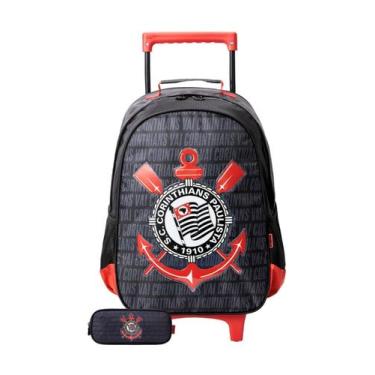 Imagem de Kit Mochila De Rodinha + Estojo Triplo Corinthians Timão - Xeryus