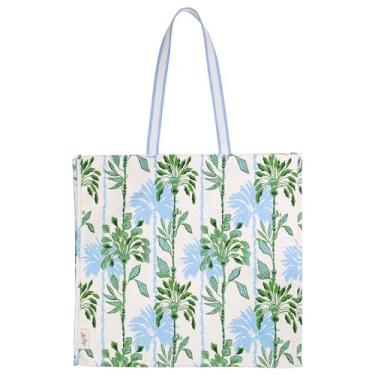 Imagem de Lilly Pulitzer Bolsa ecológica de 45,7 cm x 43,2 cm, bolsa de compras de mercado, sacola de supermercado reutilizável com alça de ombro confortável, Swayin in the Breeze