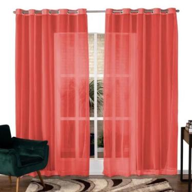 Imagem de Cortina de Voil Lisa Sem Forro Cores Diversas Para Sala Quarto Decorat