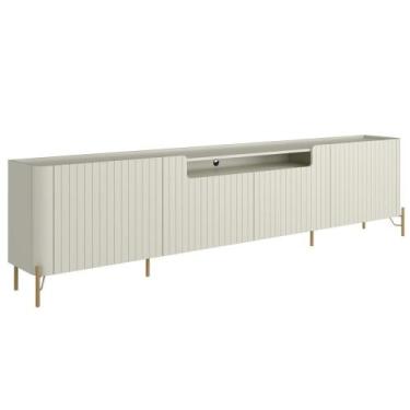 Imagem de Rack Para Sala de Estar TV 85 Pol 4 Portas Brise Pés Industrial Dourad