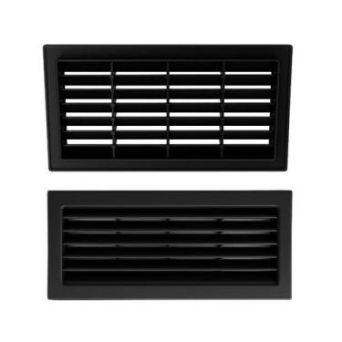 Imagem de Kit 2 Grades Ventilação 30x13cm Preta Alta Qualidade - MARELAGO