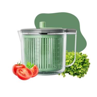 Imagem de Centrífuga De Saladas Manual 5,7 litros Secador De Folhas E Verduras -
