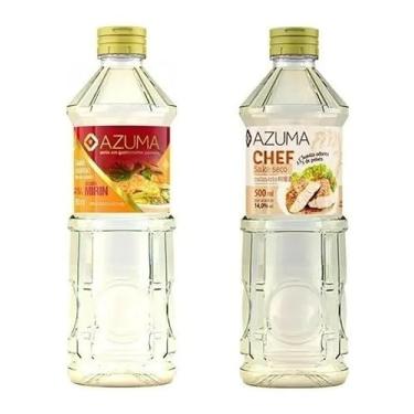 Imagem de Kit 01 Saquê Culinário Chef Seco E 01 Sake Mirin Azuma 500ml