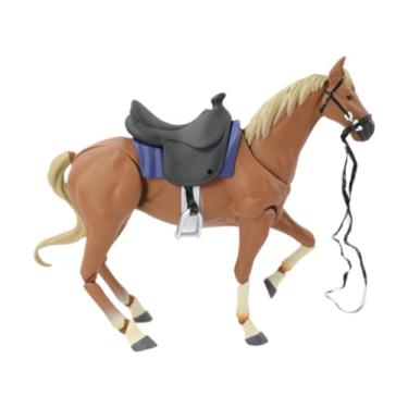 Imagem de JunZheHub Estatueta de Cavalo Simulada, Estatueta de Animal em Miniatura, Decoração de Cena DIY, Projetos DIY, Acessório, marrom