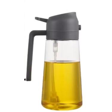 Imagem de Pulverizador Dosador Borrifador Spray de Óleo e Azeite em Plástico, 500ml, Dispensador Resistente Prático Multiuso Gourmet 2 em 1 para Cozinha, Salada e Churrasco (Cinza)