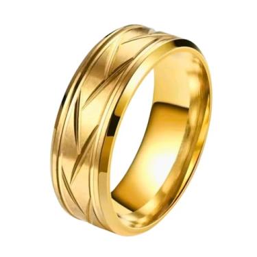 Imagem de Aliança 8mm Luxury Titânio Banhado A Ouro 18k 1 Und (16/17)