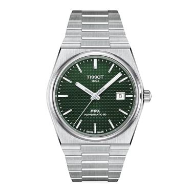Imagem de Tissot PRX Powermatic 80, Relógio masculino automático suíço, caixa de aço inoxidável, mostrador verde, (T1374071109100)