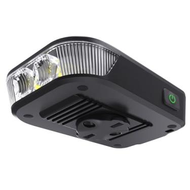 Imagem de RAVEMEN FR500 Luz frontal de bicicleta para passeios noturnos durante o dia, compatível com computadores Garmin/Wahoo, 6 modos, ligar/desligar automático, visível lateral, recarregável por USB-C e