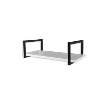 Imagem de Nicho Metalon Preto Prateleira Simples 40cm - VR Designer, Branco, 40x