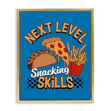 Imagem de Stupell Industries Next Level Snacking Skills Gold Framed Floater Canvas Wall Art Design por Jedco Brands, Inc., 80 x 63 cm