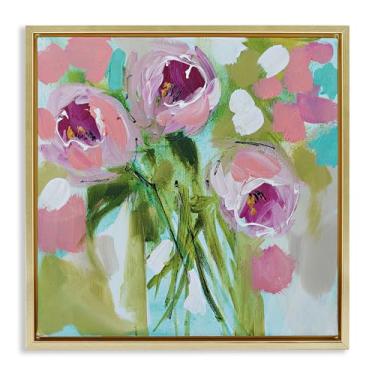 Imagem de Stupell Industries For You Rose Trio Gold Framed Floater Canvas Wall Art Design por Amanda Brooks, 18 x 18
