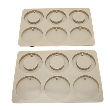 Imagem de 2 pcs moldes de silicone 6 círculos anéis moldes de cera DIY para velas aromaterapia gesso Soopado artesanal Durável flexível reutiliza fácil de limpar Ferramentas de fabricação